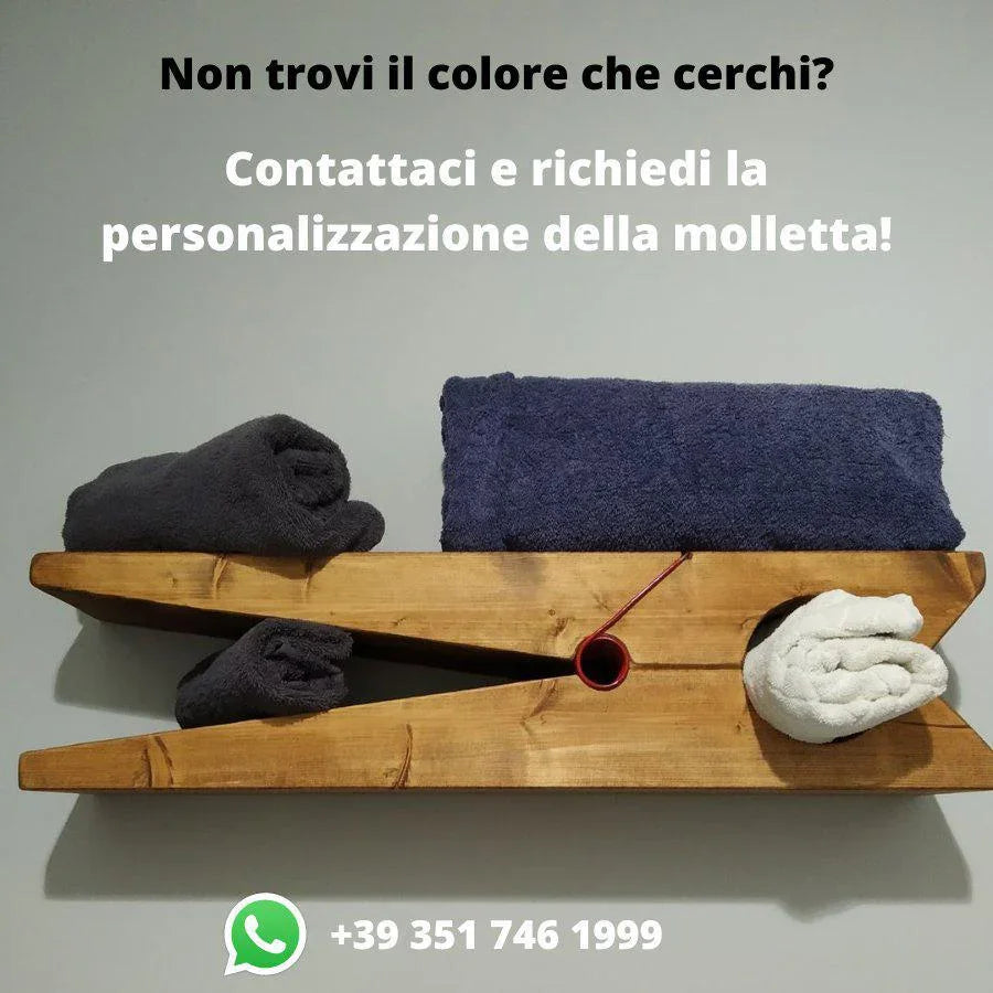 Mensola Design 82-molletta gigante -Mensola artigianale in legno